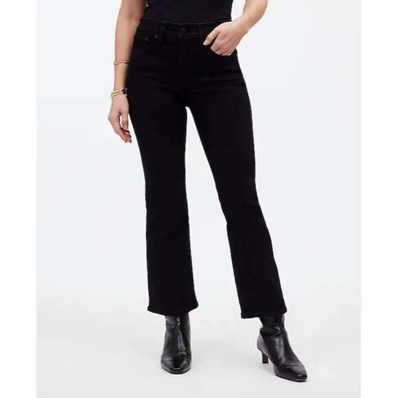 Madewell Kick Out Crop Jeans in Black Rinse Wash - Picture 2 of 10